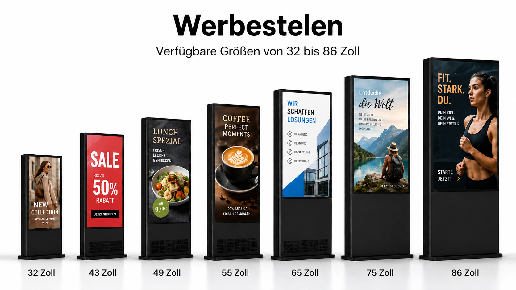 Outdoor-Werbestele 32 bis 86 Zoll &mdash; MM-Display